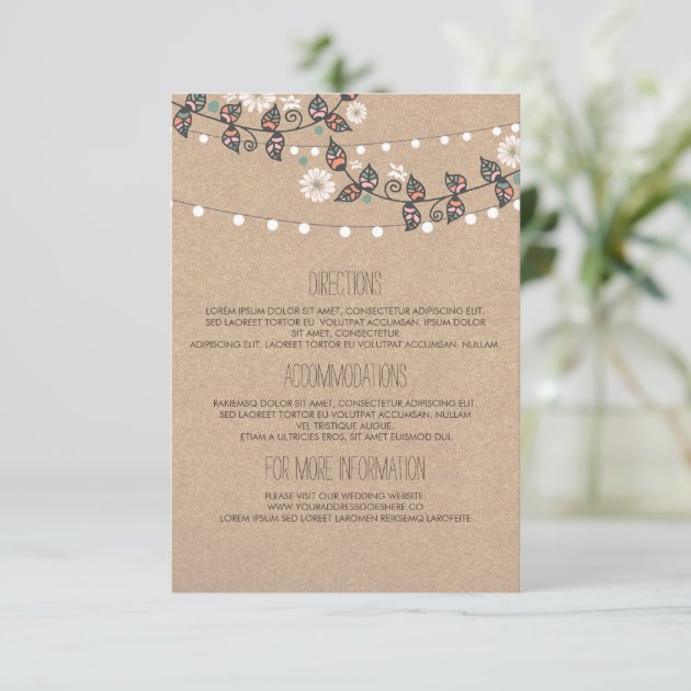 Lights Branch Wedding Details - Information Enclosure Card