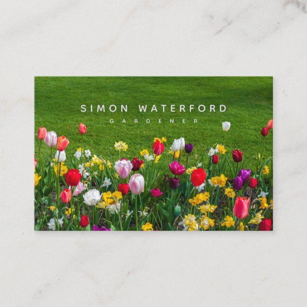 Spring Flowers Gardener Business Card