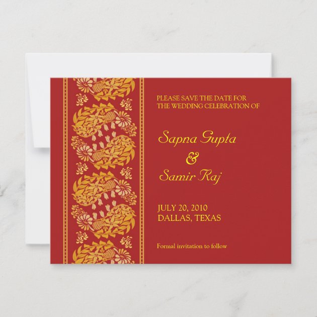 Save The Date Indian Style Card