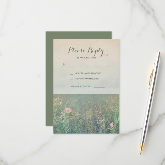 Summer Meadow Wedding RSVP Cards