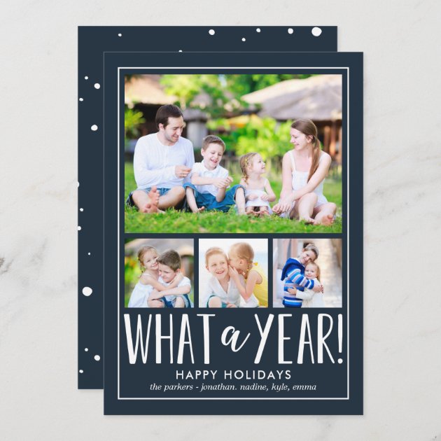 What A Year EDITABLE COLOR Holiday Photo Card