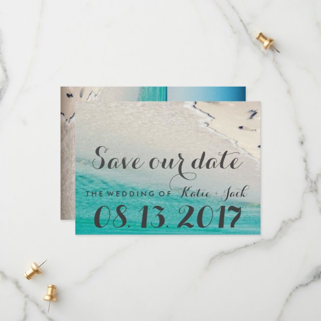 White Sand Beach Save The Date Cards