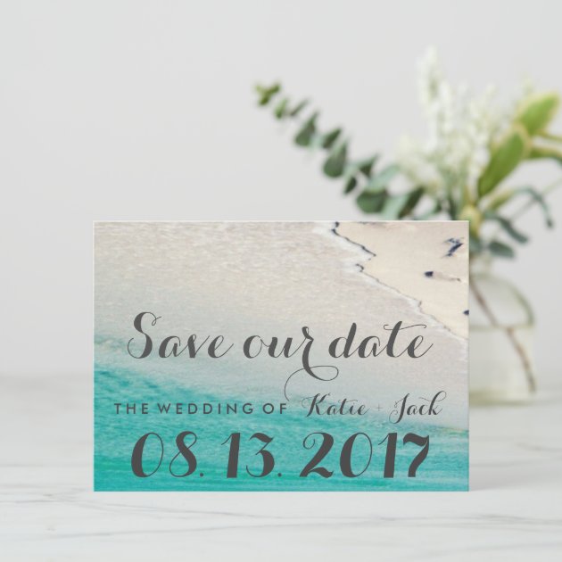 White Sand Beach Save The Date Cards