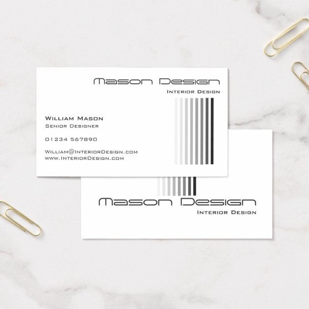 White With Grey Stripes - Business Card