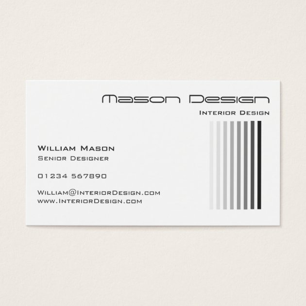 White With Grey Stripes - Business Card