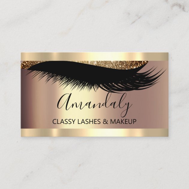 Professional Makeup Artist Eyelash Unique Modern Business Card (front side)
