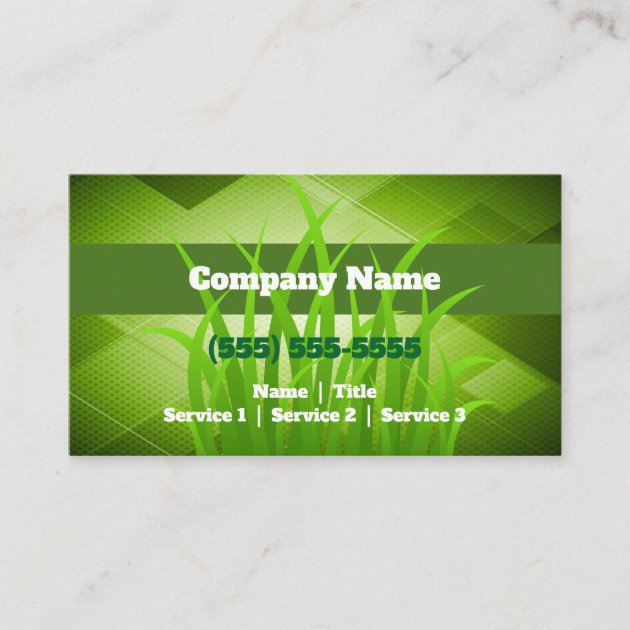 Lawn Care Gardening Landscaping Business Card (front side)