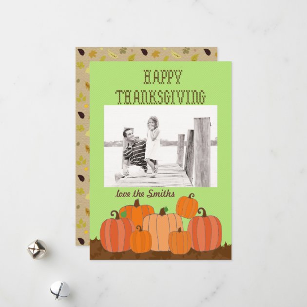 Happy Thanksgiving Pumpkins Photo Card