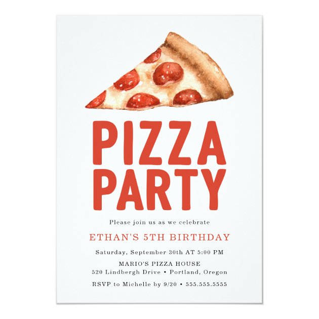 Pizza Party | Birthday Party Invitation