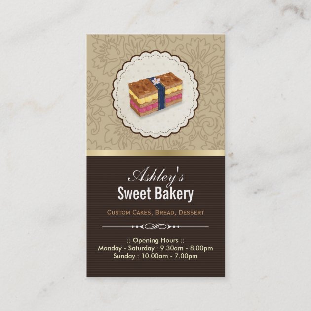 Sweet Bakery Boutique - Loaf Looking Cake Business Card (front side)