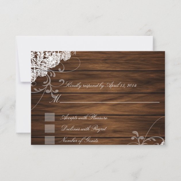 Barn Wood and Lace RSVP Cards
