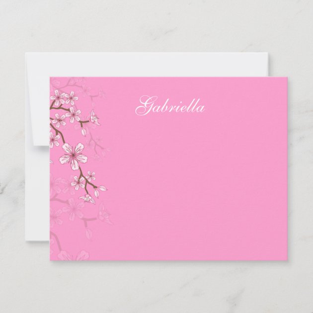 Gabriella Pink Blossoms Bat Mitzvah Thank You