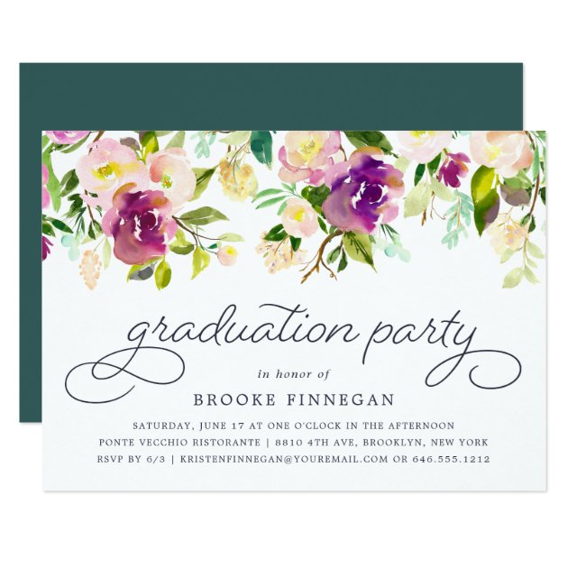 Vibrant Bloom Graduation Party Invitation