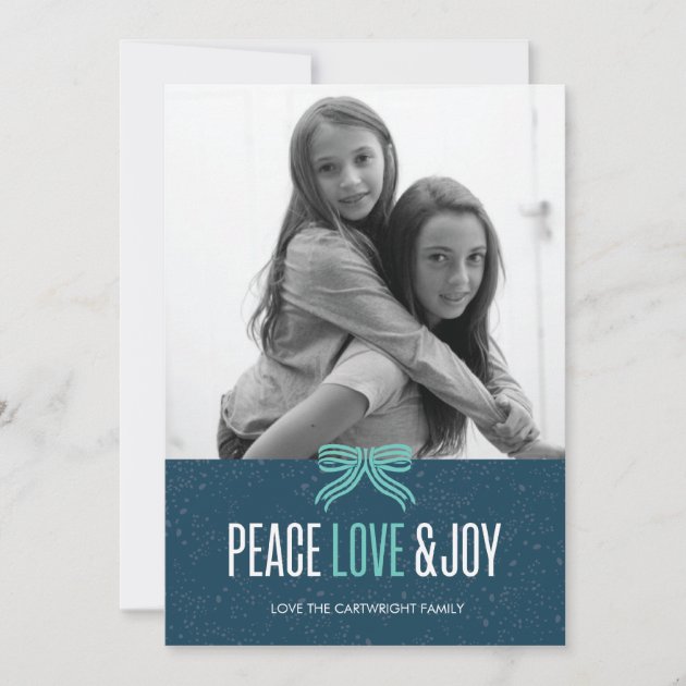 Gift Blue Holiday Photo Card