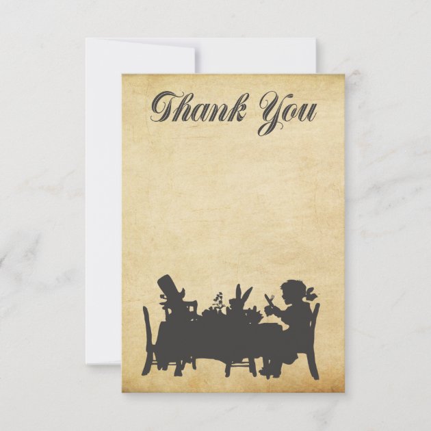 Alice in Wonderland Tea Party Thank You Card