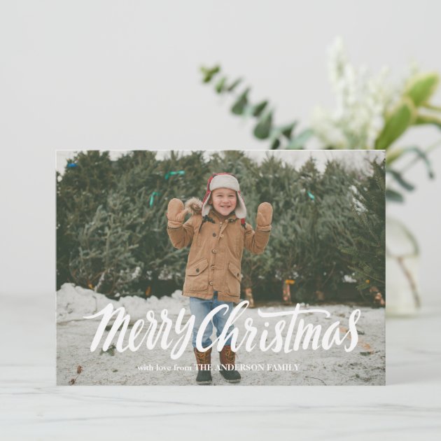 Script Merry Christmas Photo Card