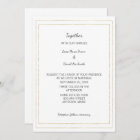 Simple Gold Border Wedding Invitation | Zazzle