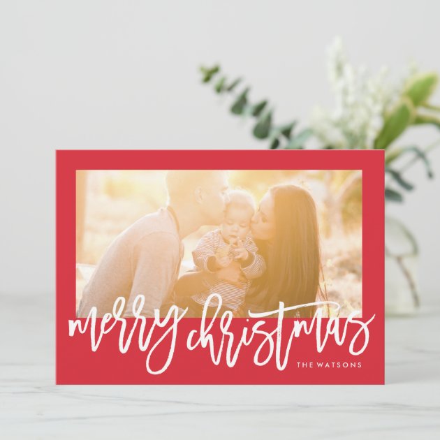 Script Merry Christmas Holidays Photo Card