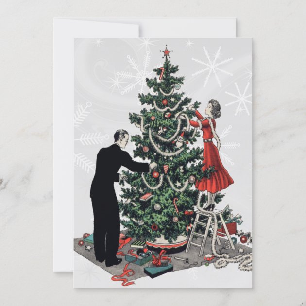 Retro Christmas Tree Holiday Card