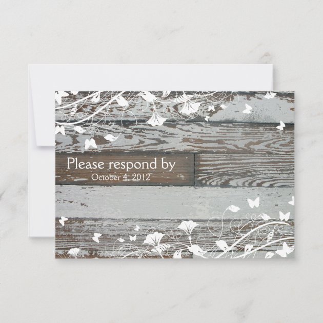 Old Wood RSVP with envelope--white