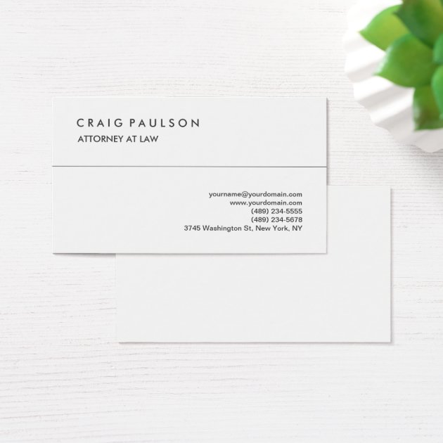 Classical Elegant White Professional Business Card