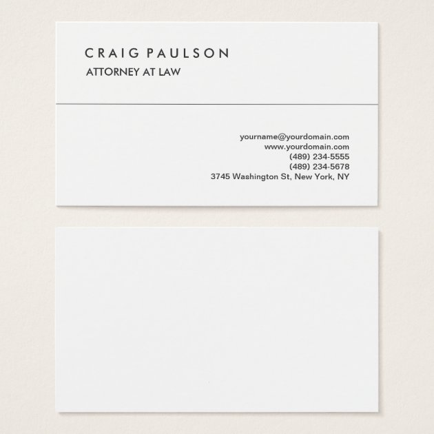 Classical Elegant White Professional Business Card