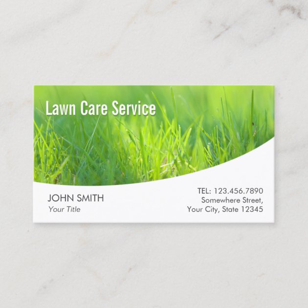 Lawn Care Modern Spring Green Business Card