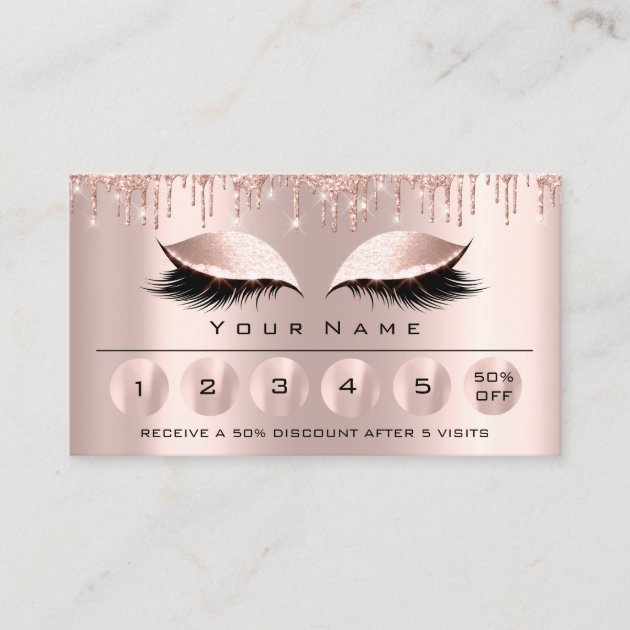 Loyaliy 6 Makeup Esthetician Eyelash Rose Drips Business Card