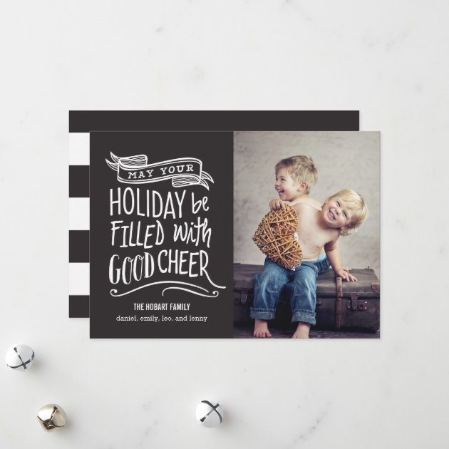 Good Cheer Holiday Photo Card - Editable Color