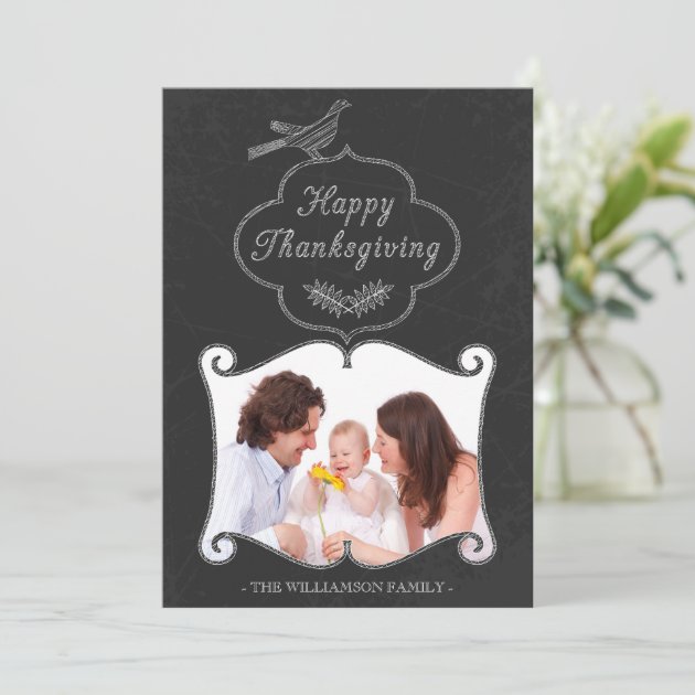 Chalkboard Thanksgiving Photo Card