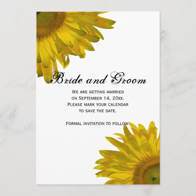 Yellow Sunflowers Wedding Save the Date