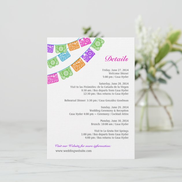 Papel Picado Wedding Details Enclosure Multicolor