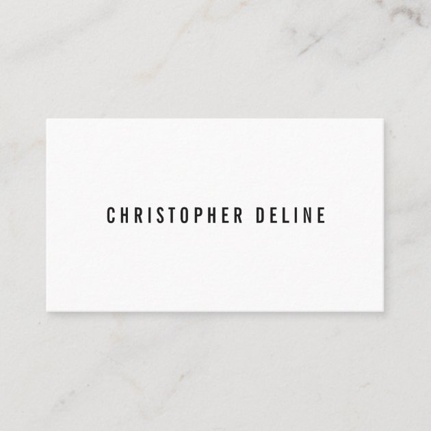 Professional Minimalist Black White Consultant Business Card (front side)