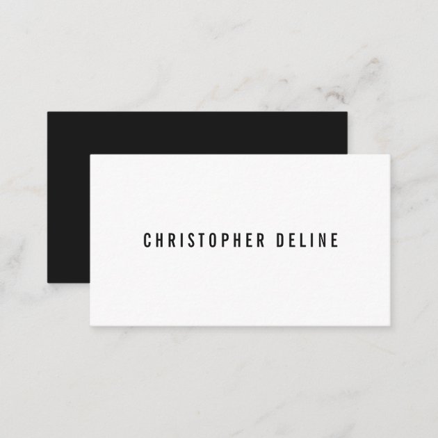 Professional Minimalist Black White Consultant Business Card (back side)
