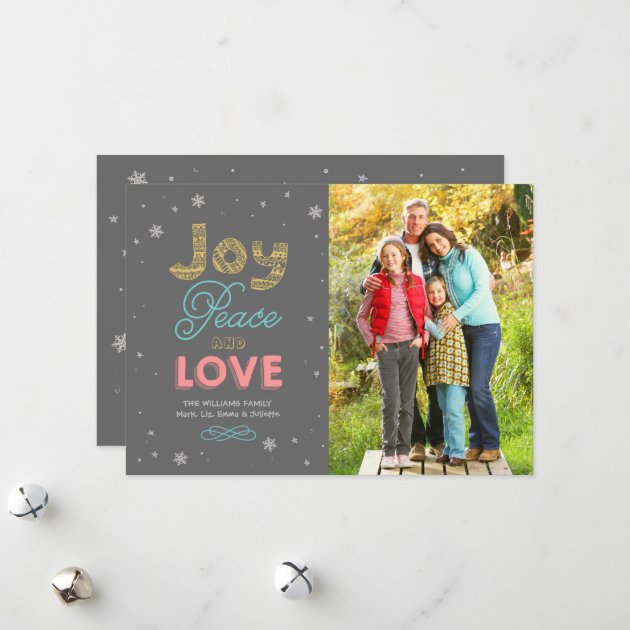 Joy Peace And Love | Holiday Photo Card