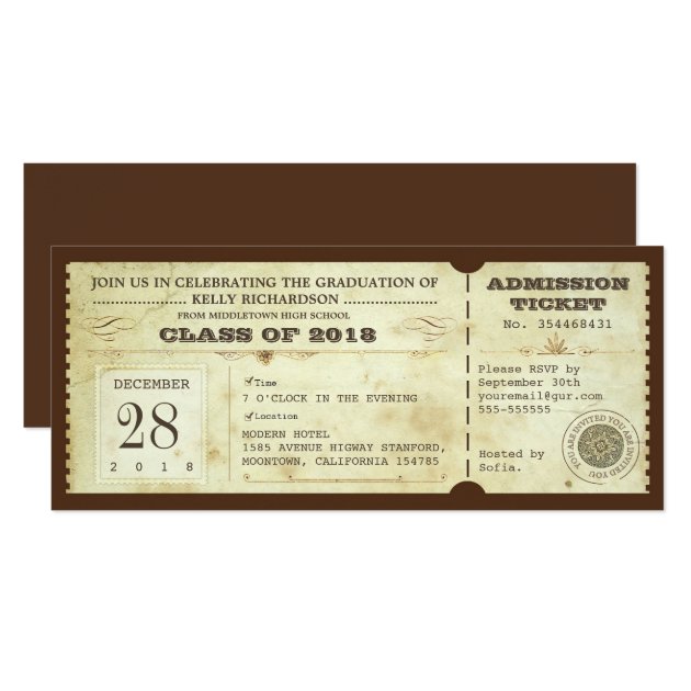 Vintage Graduation Tickets - Invites