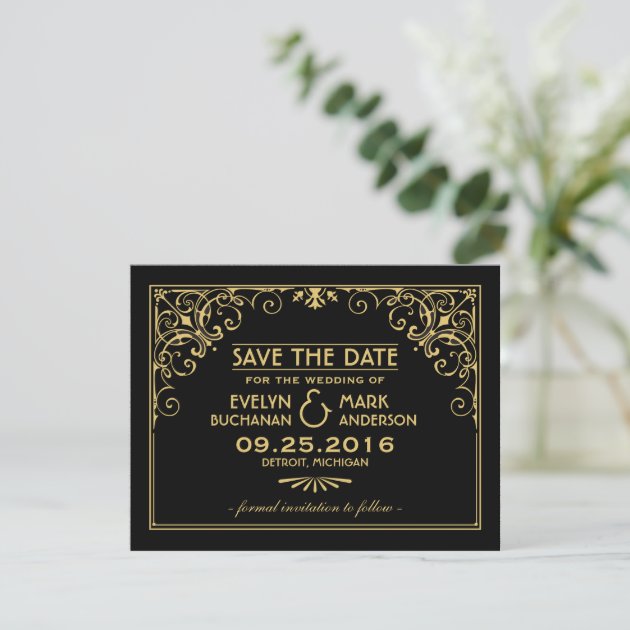Wedding Save The Date Cards | Art Deco Style