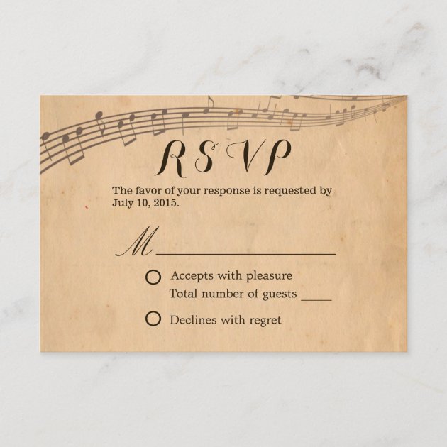 Music Wedding Vintage Musical Response RSVP