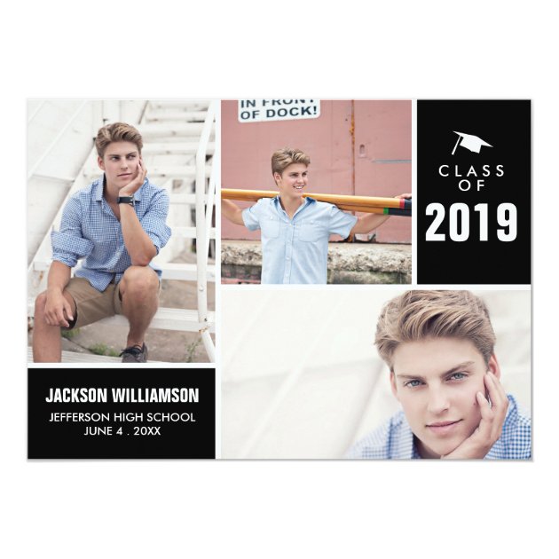 Modern Graduation Class Of 2018 Photo Collage Card