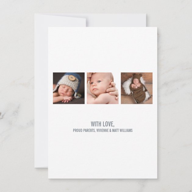 Photo Birth Announcement Card | Modern Elegance