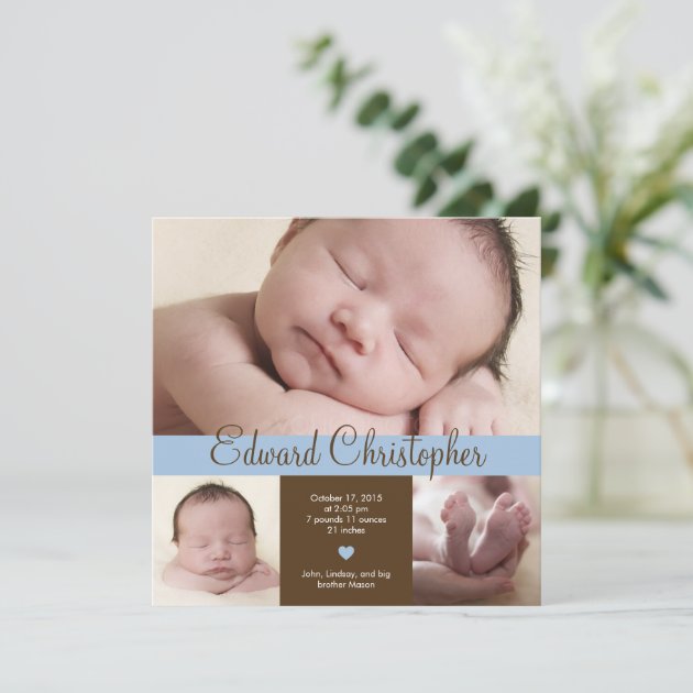 Simply Precious Birth Announcement - Blue