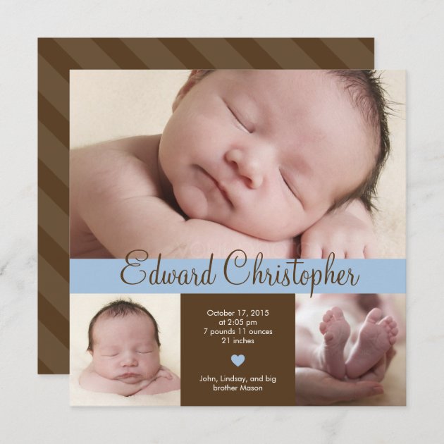 Simply Precious Birth Announcement - Blue