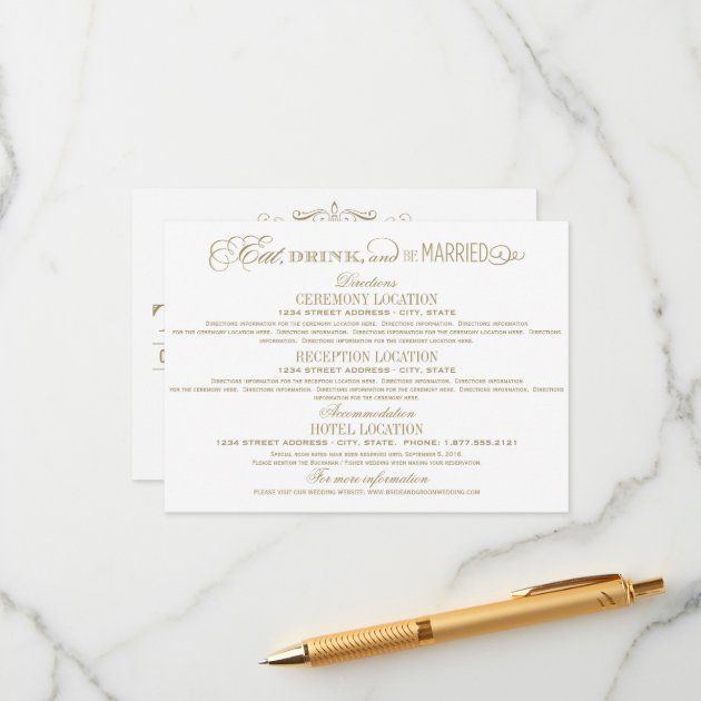 Wedding Details Card | Eat Drink And Be Married