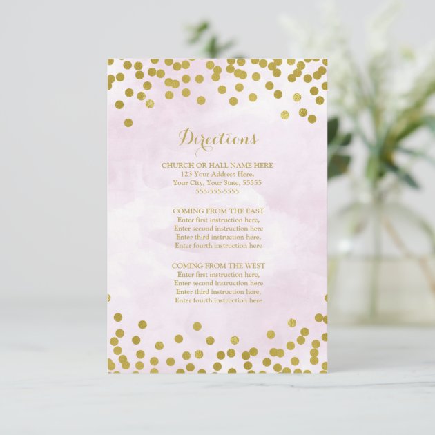 Lilac Watercolor Gold Wedding Direction Insert