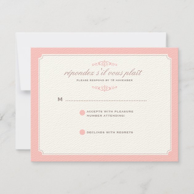 Delicate Dream Wedding RSVP in Soft Pink