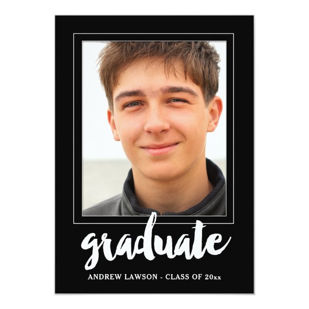 Modern Male Grad Photo Graduation Party Invite