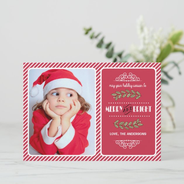 Merry And Bright Christmas. Custom Photo Cards