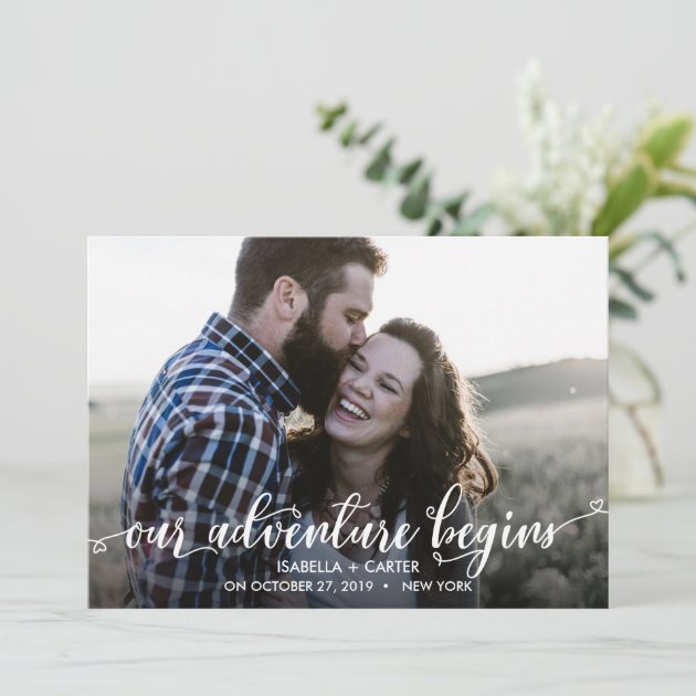 TRENDY OUR ADVENTURE BEGINS PHOTO SAVE THE DATE