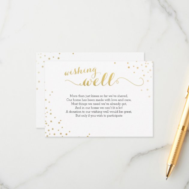 Modern Faux Gold Foil Glamour Wishing Well Card