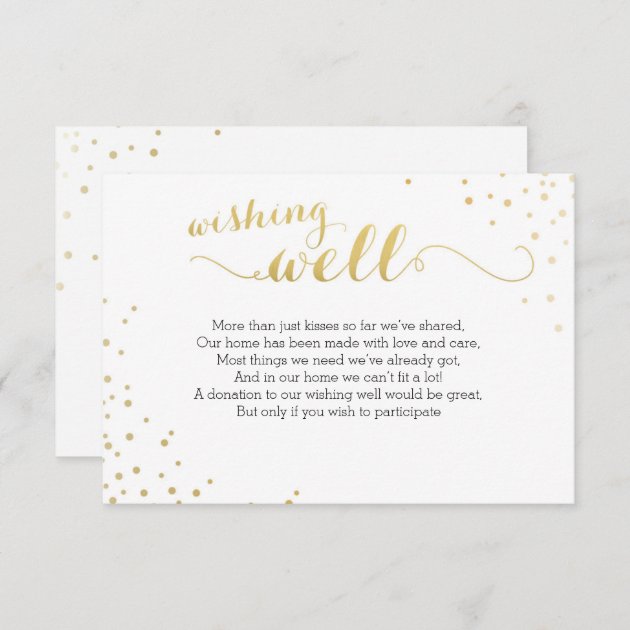 Modern Faux Gold Foil Glamour Wishing Well Card